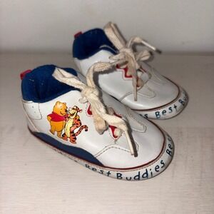 Disney Pooh & Tigger Sneakers Best Buddies White Blue Toddler Shoes‎ Size 3 VTG